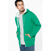 Herensweater met rits en capuchon in contrasterende kleur
